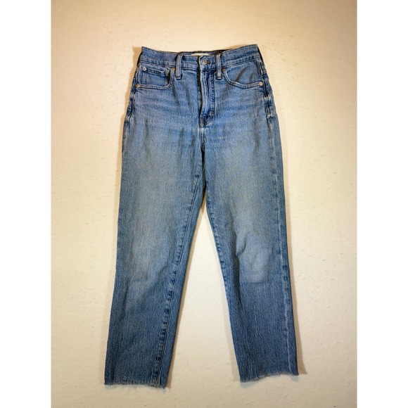 Madewell Denim - Madewell The Perfect Vintage Jean Women's Size 24P High Rise Raw Hem Blue Denim
